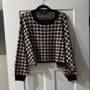 Lulu's Black and Cream Knit Sweater